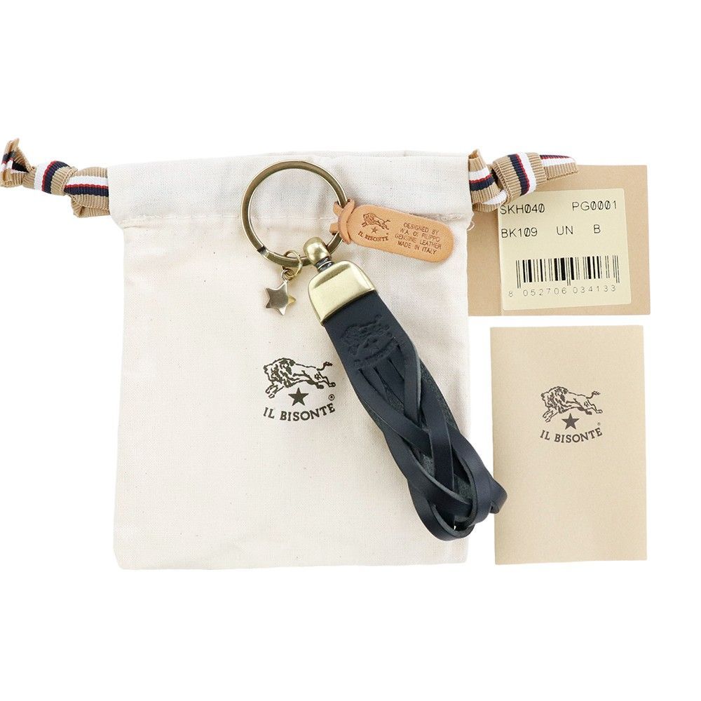 新品 イルビゾンテ 本革 キーリング キーホルダー スター 星  限定 セロリ ◇【国内正規販売店】[54222309250]IL BISONTE(イルビゾンテ