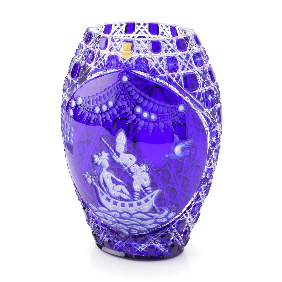 マイセン クリスタル アラビアンナイト 陶器 花瓶 骨董品 1001/8/2283/26B ブルー【中古】