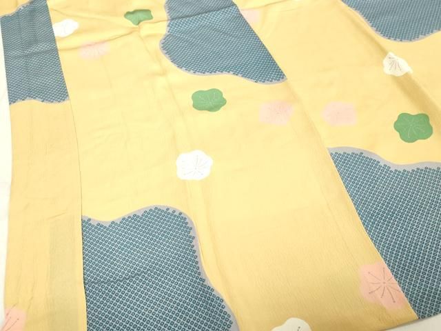 平和屋着物○振袖用長襦袢 袷 舞梅文 半衿刺繍 正絹 逸品 DAAV8596tw  