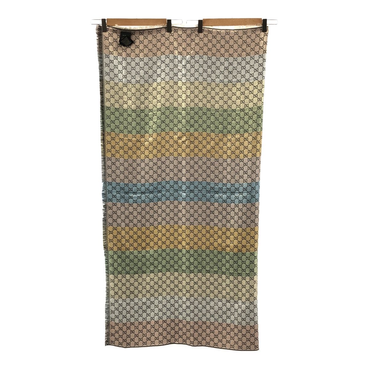 ストール GUCCI グッチ GGジャガード ショール グレー マルチカラー