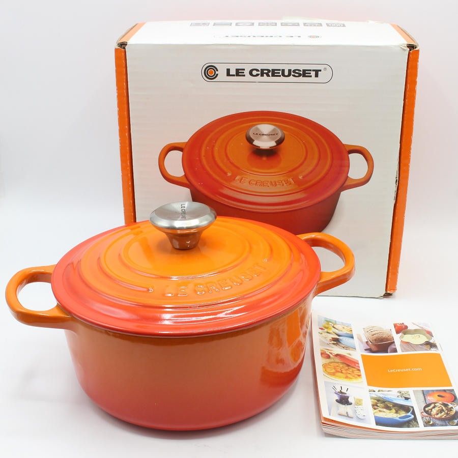 美品　LE CREUSET ルクルーゼ　両手鍋 オレンジ18cm Amazon.co.jp: 【Le Creuset】 シグニチャー ココット・ロンド