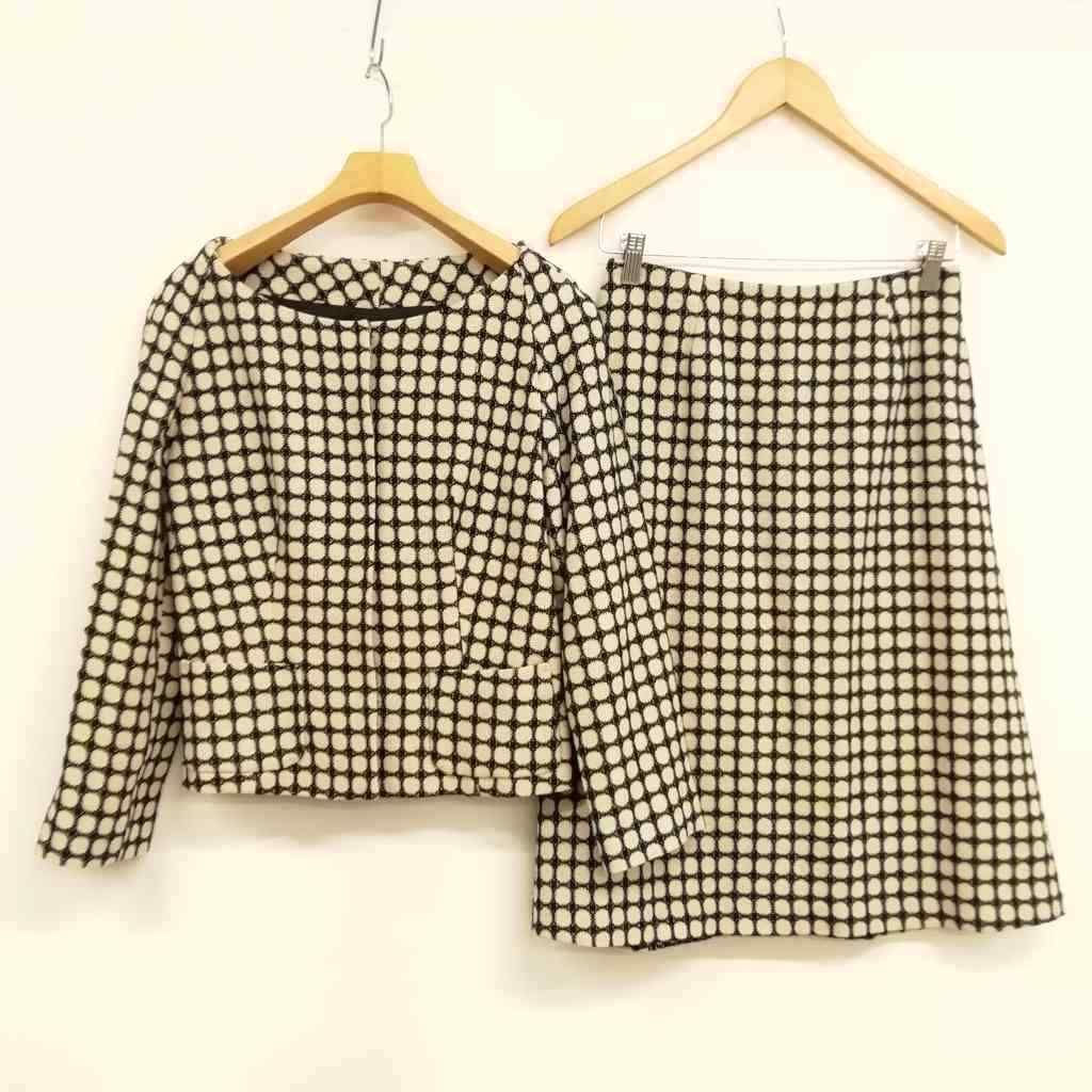 シビラ SYBILLA ツイード スーツ セットアップ フ スカート ジャケット L ライトベージュ ブラック