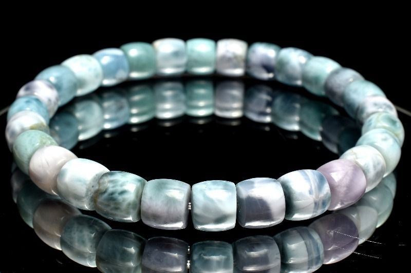 １点物 人気アイテム パープルラリマー 6-6.5x7mm チューブ ブレスレット パワーストーン 天然石 _MB259