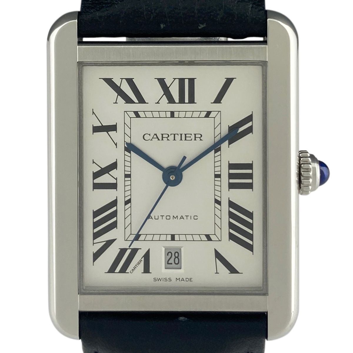 カルティエ CARTIER タンクソロ XL WSTA0029 腕時計 SS レザー 自動 
