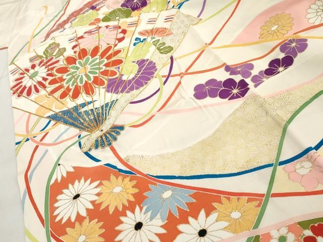 平和屋着物○豪華振袖 駒刺繍 玩具花文 金糸 金彩 ロング丈 正絹