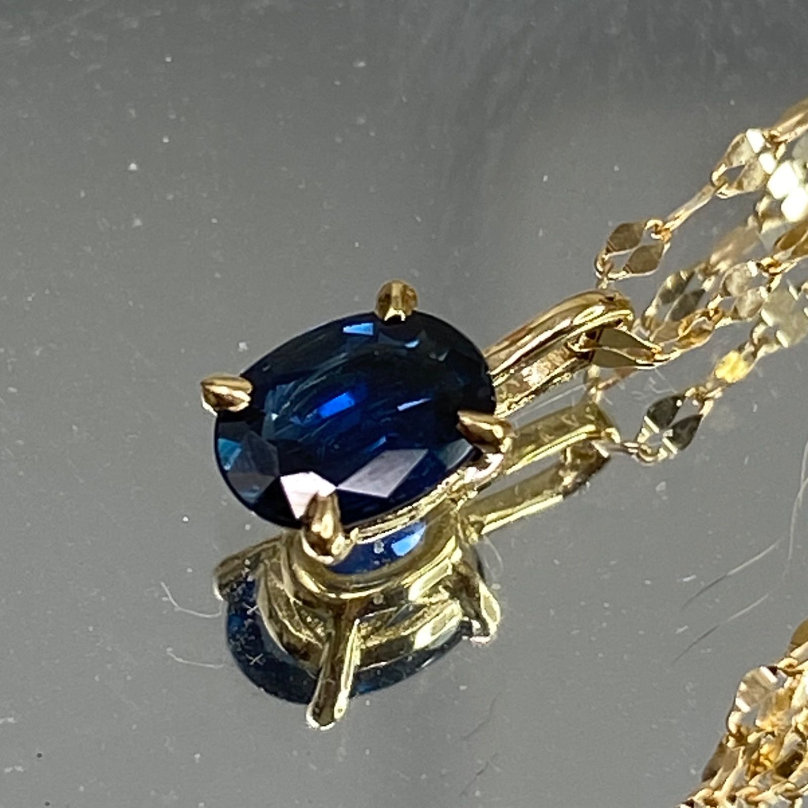 k18YG AU750 18金 天然カイヤナイト 0.38ct ネックレス-