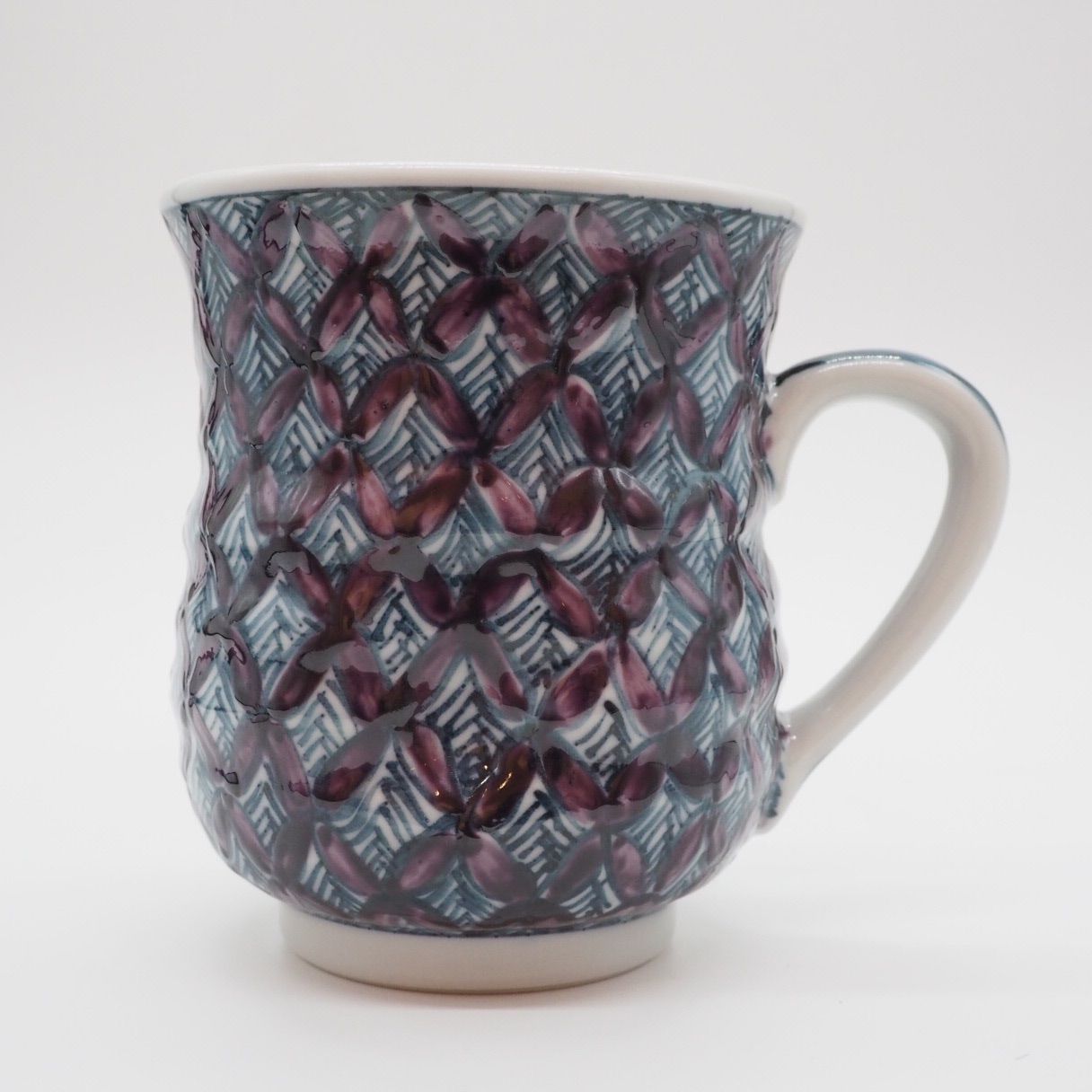 京焼・清水焼 村田幸之介(六齋窯) 山水紫七宝マグカップ マグカップ