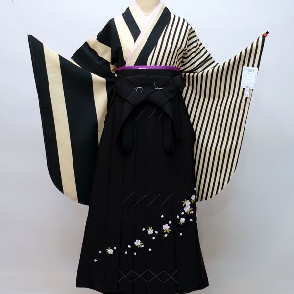 7,731円二尺袖 着物 単品 半身仕立て 縦縞 着物生地は日本製 NO23485-2