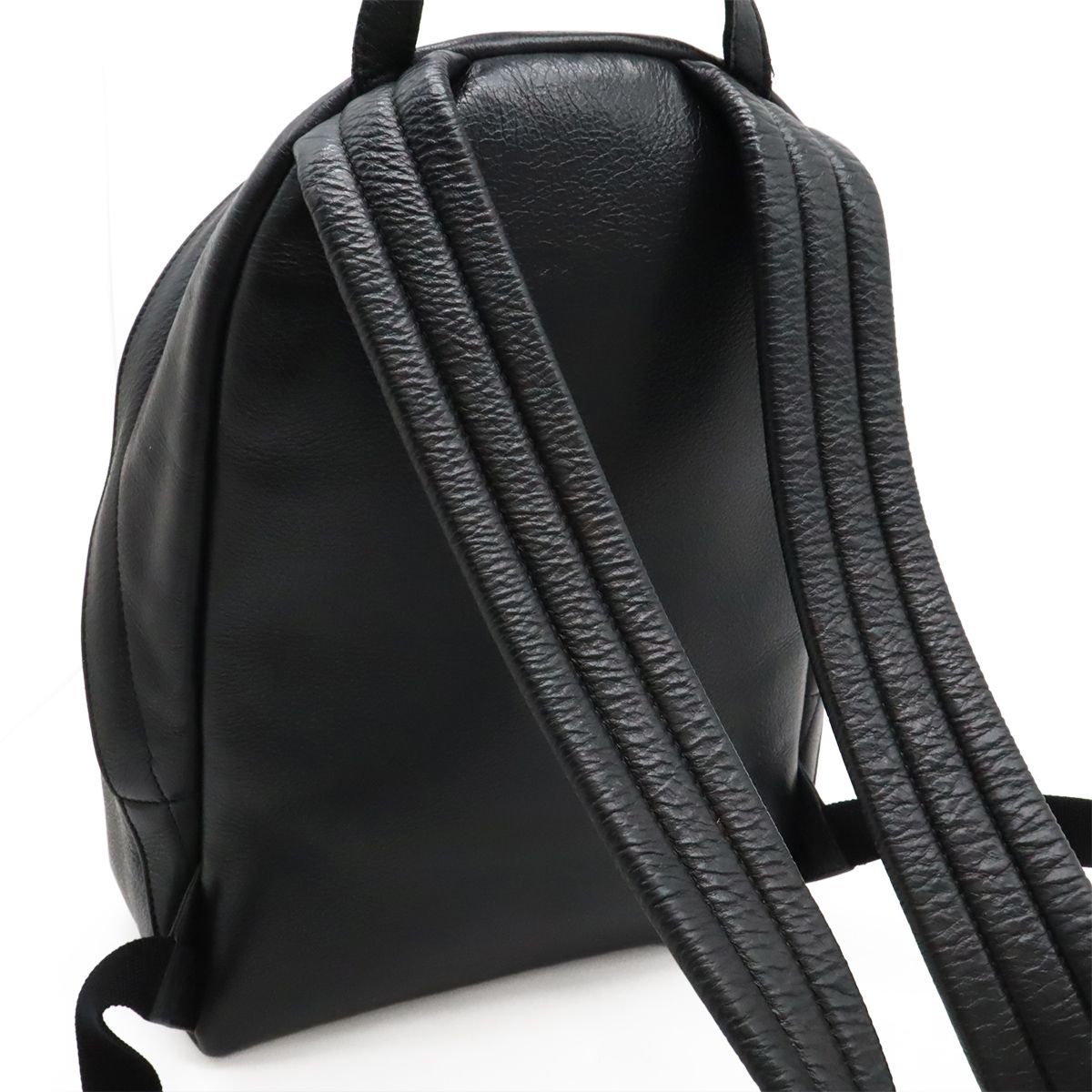 【美品】バレンシアガ　エブリデイ　ロゴ　リュック　シルバー金具　レザー　ブラック BALENCIAGA バレンシアガ エブリデイ ロゴ バックパック