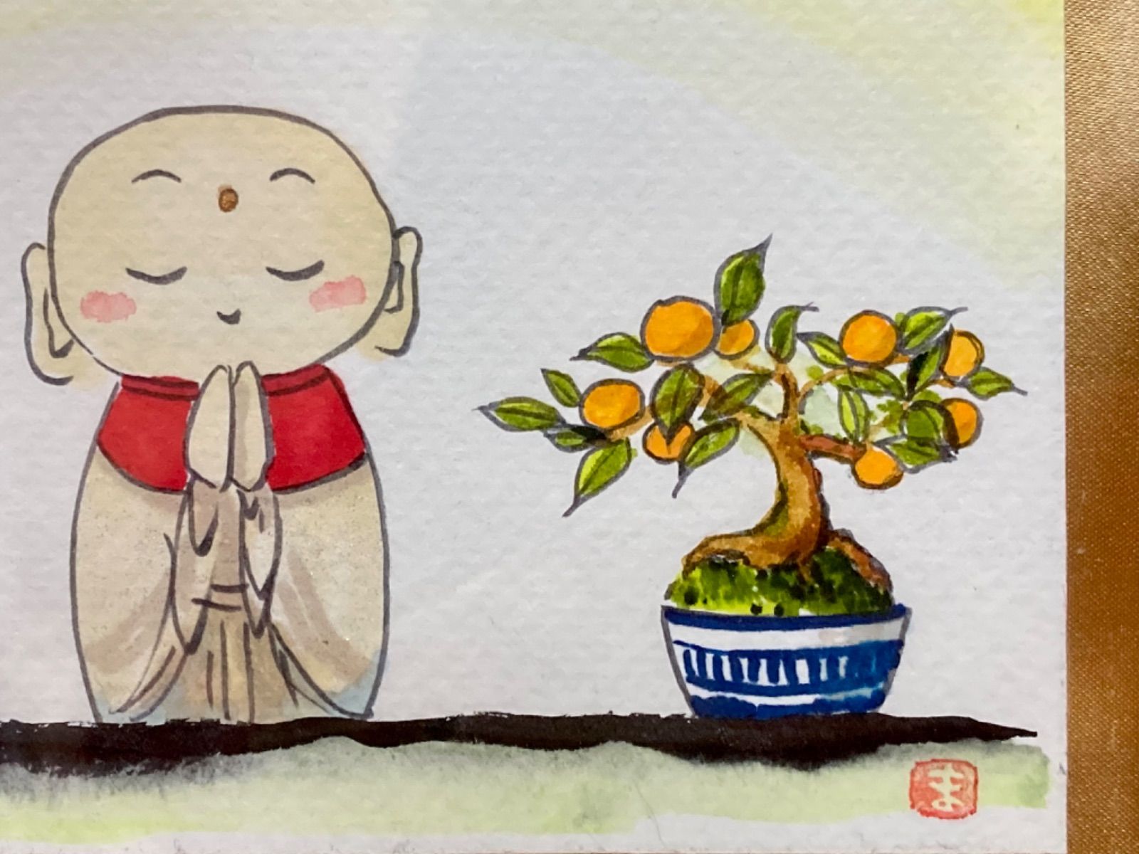 風水開運絵画】縁起*超幸運じんすけ地蔵さん*家庭運、健康運UP 風水開運絵画】縁起*超幸運じんすけ地蔵さん*家庭運、健康運UP