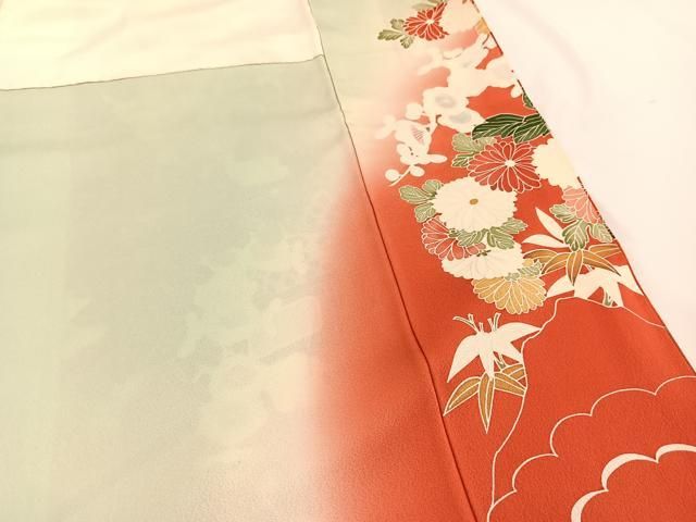 平和屋着物□豪華振袖 駒刺繍 鴛鴦花車文 暈し染め 金彩 正絹