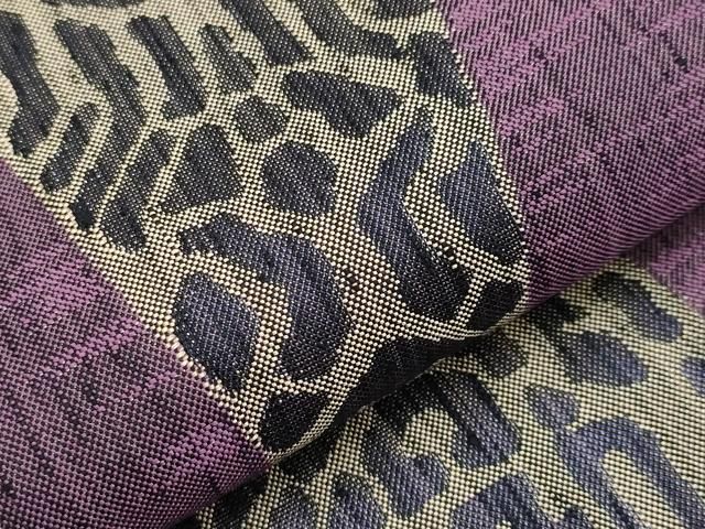 平和屋着物■極上　西陣　勝山織物謹製　六通柄袋帯　紬地　立涌吉祥文　葡萄色地　逸品　CYAA2956s5 平和屋着物□極上 西陣 勝山織物謹製 六通柄袋帯 紬地 立涌吉祥文