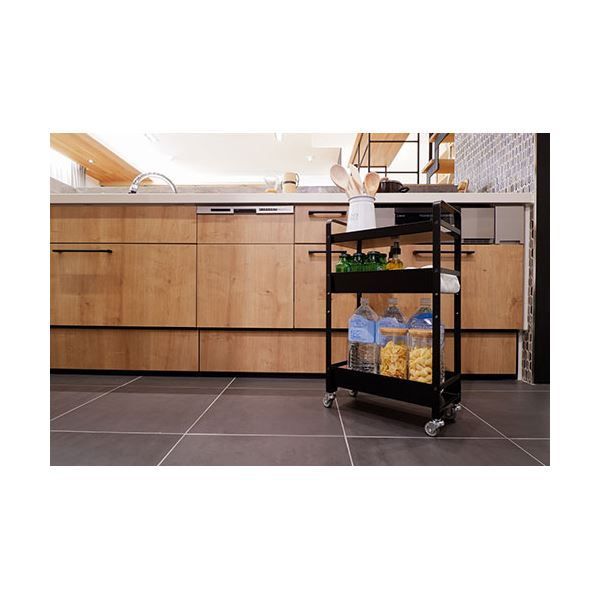 日東 ストレージワゴン 高さ3段階調節 ブラック SW-BK