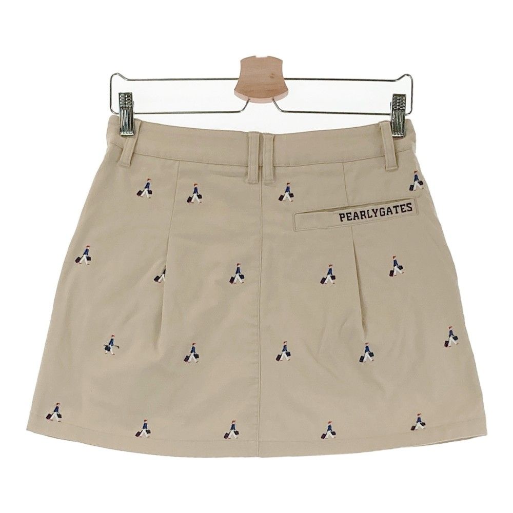 PEARLY GATES パーリーゲイツ ストレッチスカート 刺繍総柄 ベージュ系 0 240101203354 ゴルフウェア レディース ストスト