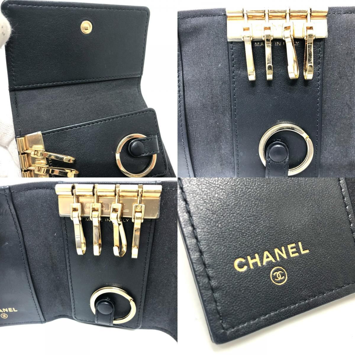 【美品】CHANEL キーケース 4連キーリング 25番台（245_580） 美品】CHANEL キーケース 4連キーリング 25番台（245_580）