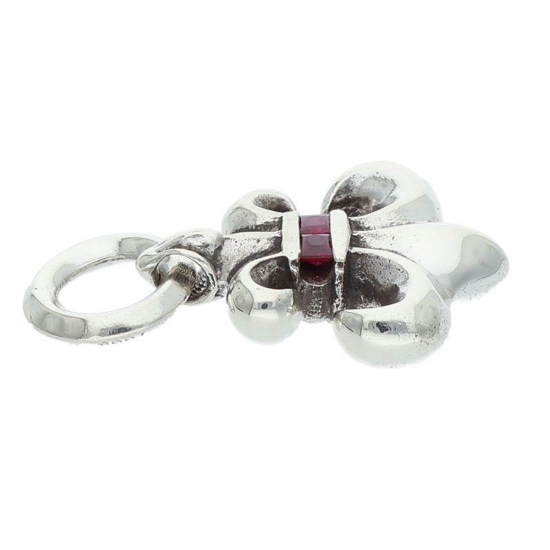  クロムハーツ BS FLUER CHARM A RUBY BSフ チャーム アフタールビー シルバーネックレストップ メンズ ネックレス アクセサリー