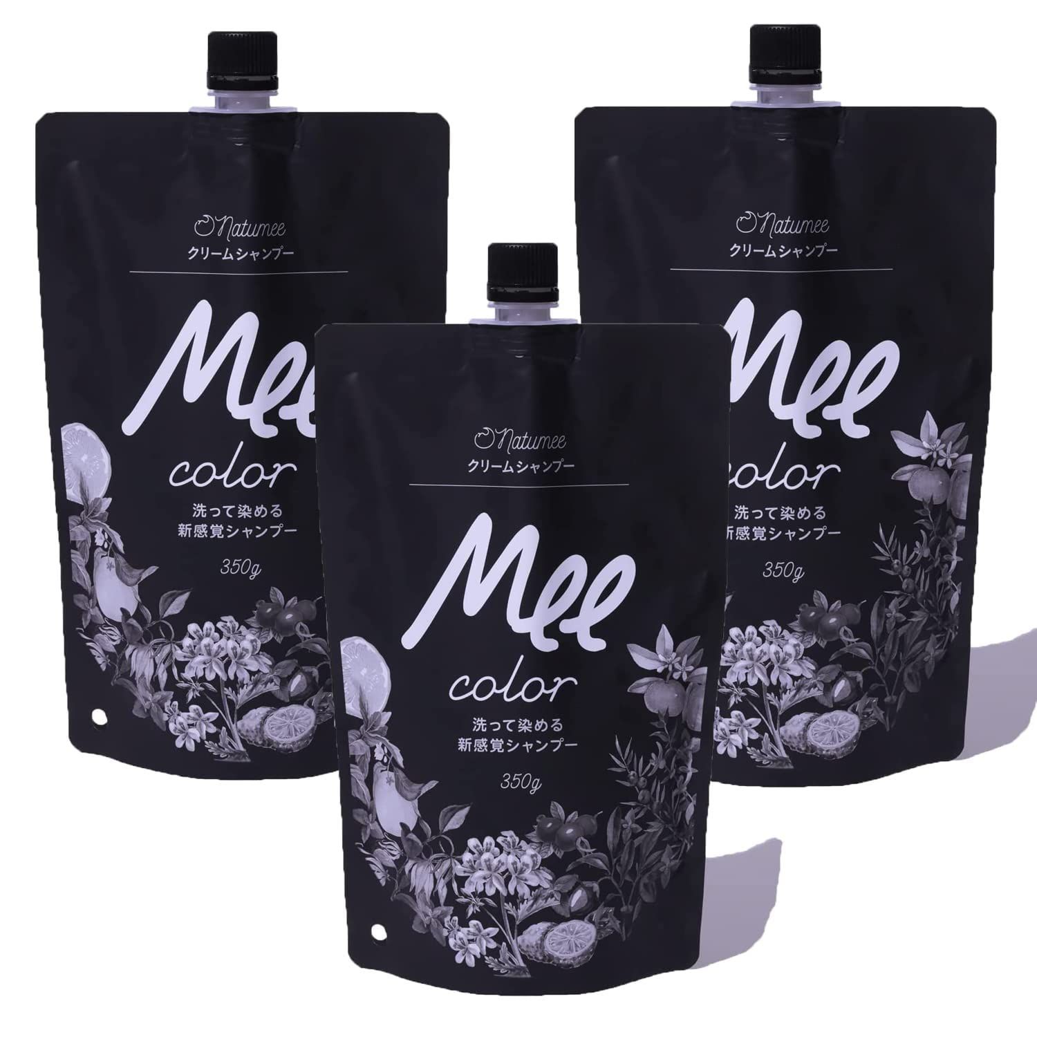 Color ダークブラウン Mee Color ミー 3個セット クリームシャンプー MEE color ダークブラウン 350g