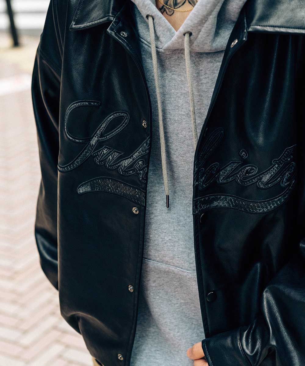 2023AW】Subciety サブサエティー FAKE LEATHER JKT (BLACK) フェイク