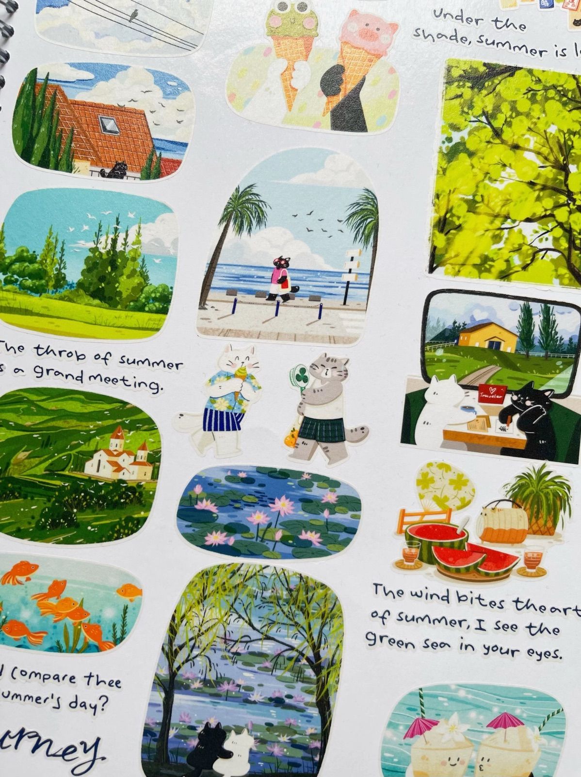 251063 海外マスキングテープ巻き売り 夏日炎炎 ねこ アニマル 装飾