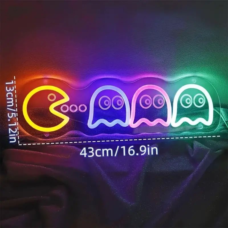 パックマン　ネオンサイン Amazon.co.jp: COLORNEON ゴーストネオンサイン ゲームルームの