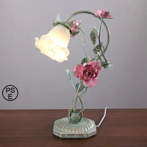 照明 スタンドライト テーブルランプ デスクライト雑貨 花柄 ローズステンド