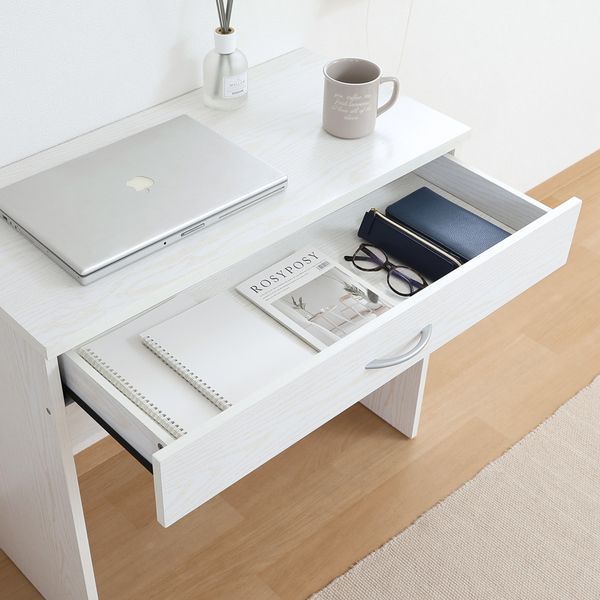 引き出し付きデスク オークホワイト