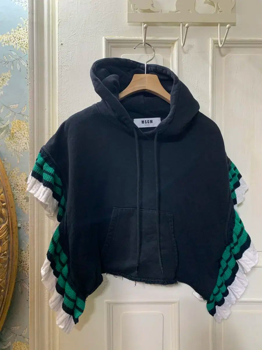 MSGM 黒 フリル フード付きTシャツ XS