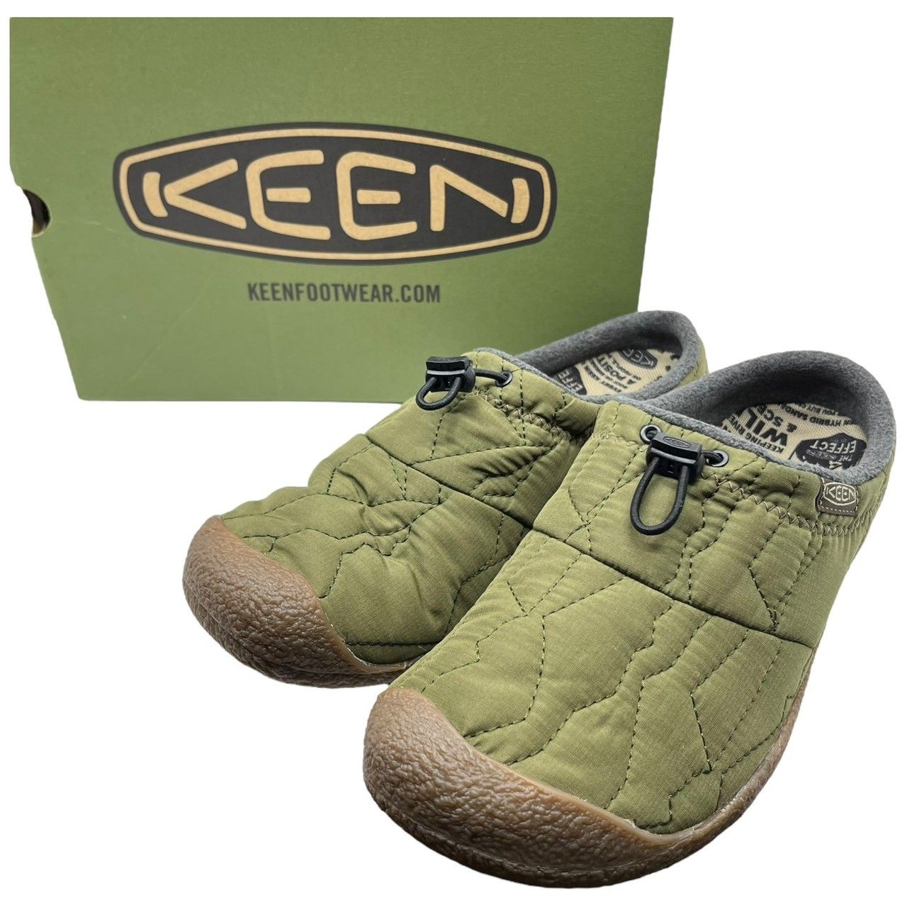 KEEN(キーン) BISON CORD / TOASTED COCONUT ハウザー スリー スライド 1026659 26cm オリーブ×ブラウン サンダル アウトドア スニーカー 箱付