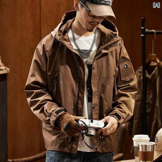 新作製品【100％品質保障】 M メンズ ファッション 服 男性用 オシャレ シンプル 大人 かっこいい ストリート アメリカン レトロ ワーク ウェア ジャケット ゆったり アウトドア ジャケット 春 秋 カジュアル ジャケット 実用的な