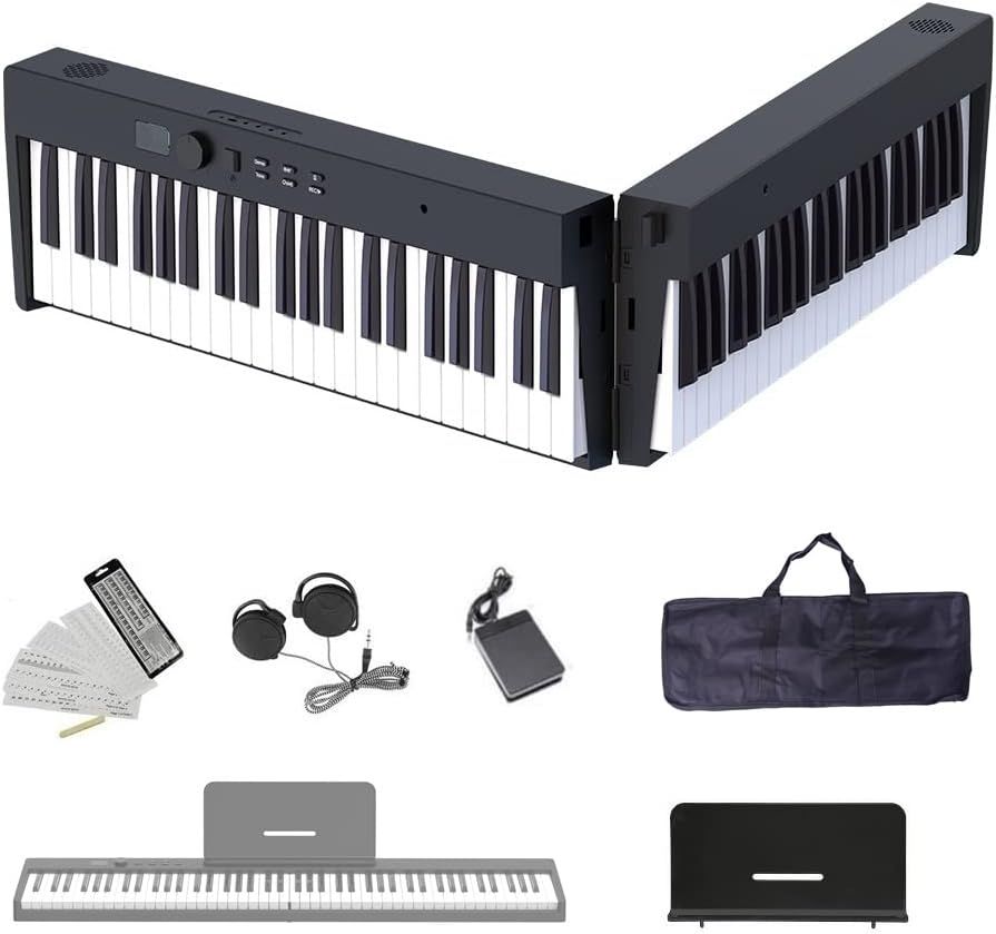 未使用□Longeye FOLD PRO 電子ピアノ 88鍵盤 折り畳み式 MIDI対応 128 ...
