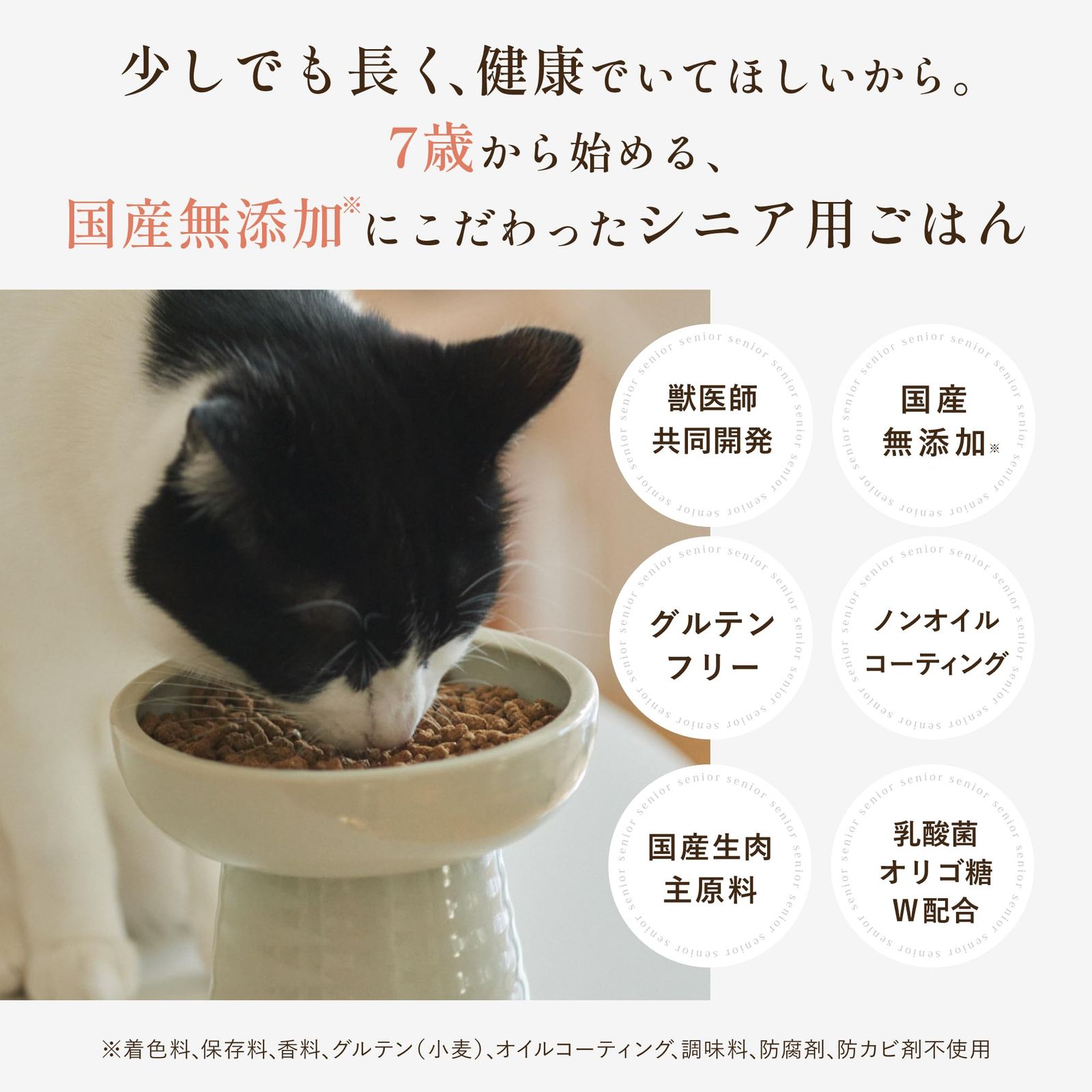 犬猫生活 キャットフード シニア 国産の生鶏肉味 750g×2袋 グルテンフリー 国産 無添加 総合栄養食 シニア猫 おやつ 獣医師共同開発 7歳以上 ご飯 キャットフード ノンオイル 小粒