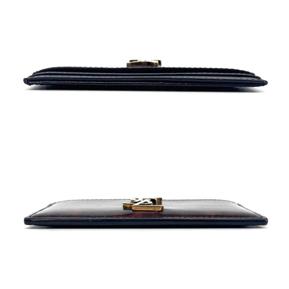 イブサンローラン カードケース 定期入れ パスケース レザー 黒 サン  