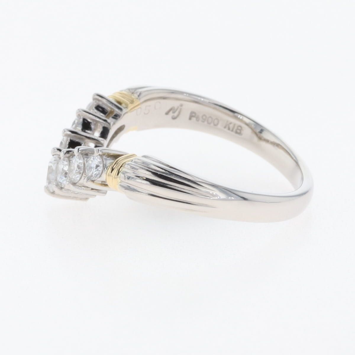 メレダイヤ デザインリング YG イエローゴールド 指輪 リング 13号 K18  