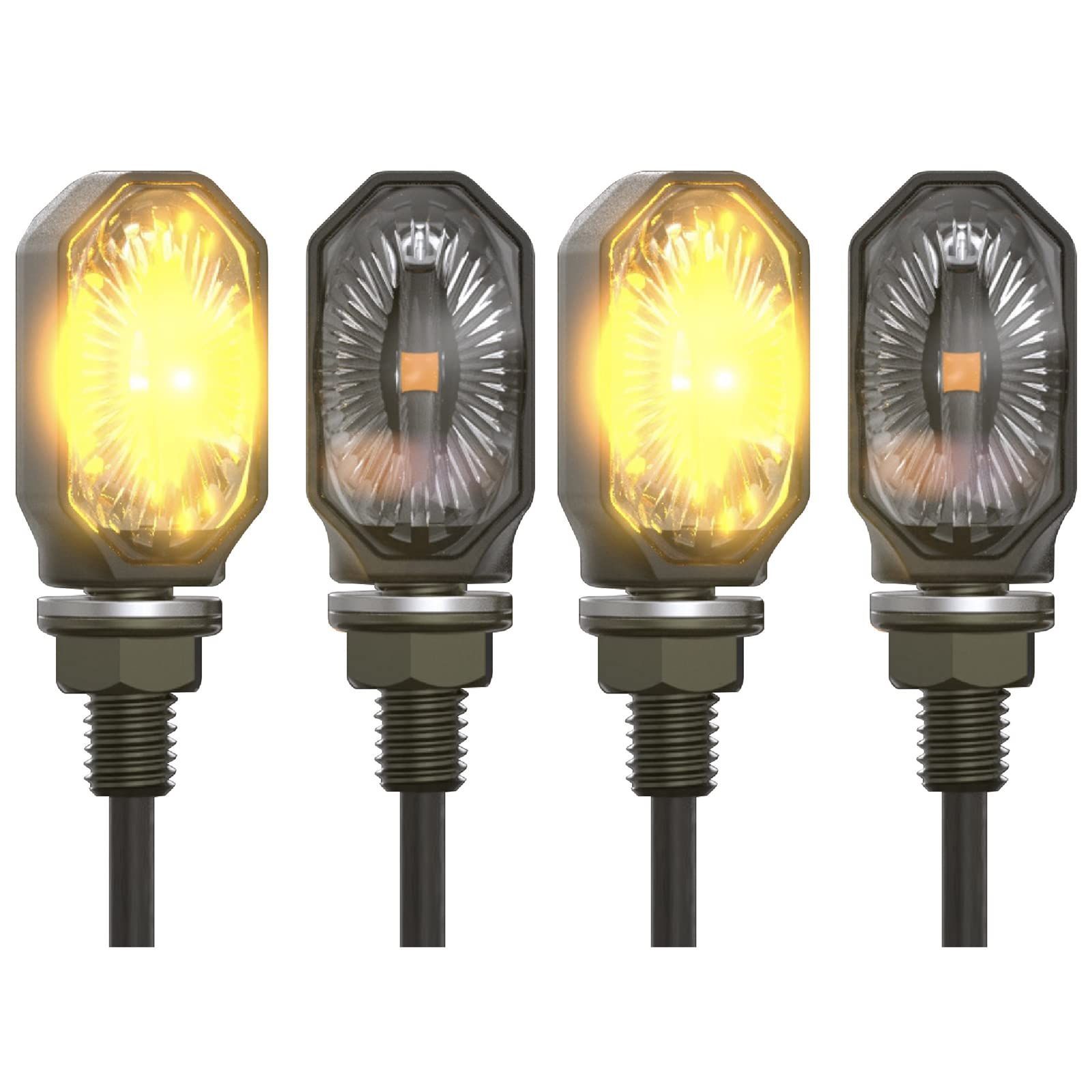 【特価セール】ウインカー バイク LED ミニ 小型 高輝度 防水 IPX6 Yuumo+ 汎用 アンバー M8 4個 セット