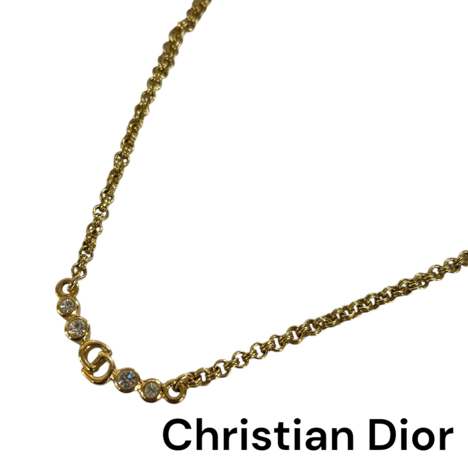 管29512】美品☆Christian Dior ディオール ネックレス ゴールド CD 