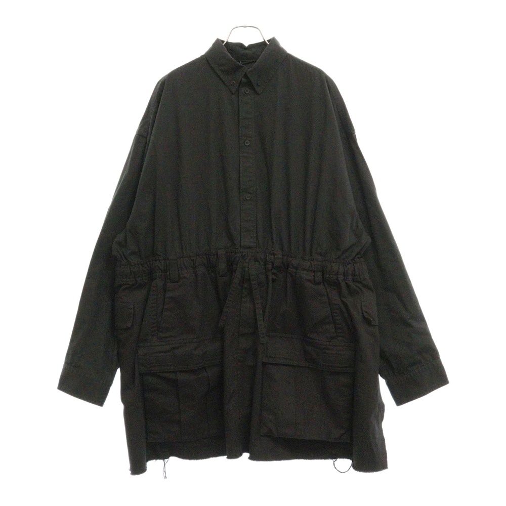 BALENCIAGA バレンシアガ UNISEX PATCHED CARGO SHIRT カーゴポケット付き ボタンダウンシャツジャケット ブラック 720102 TNP04