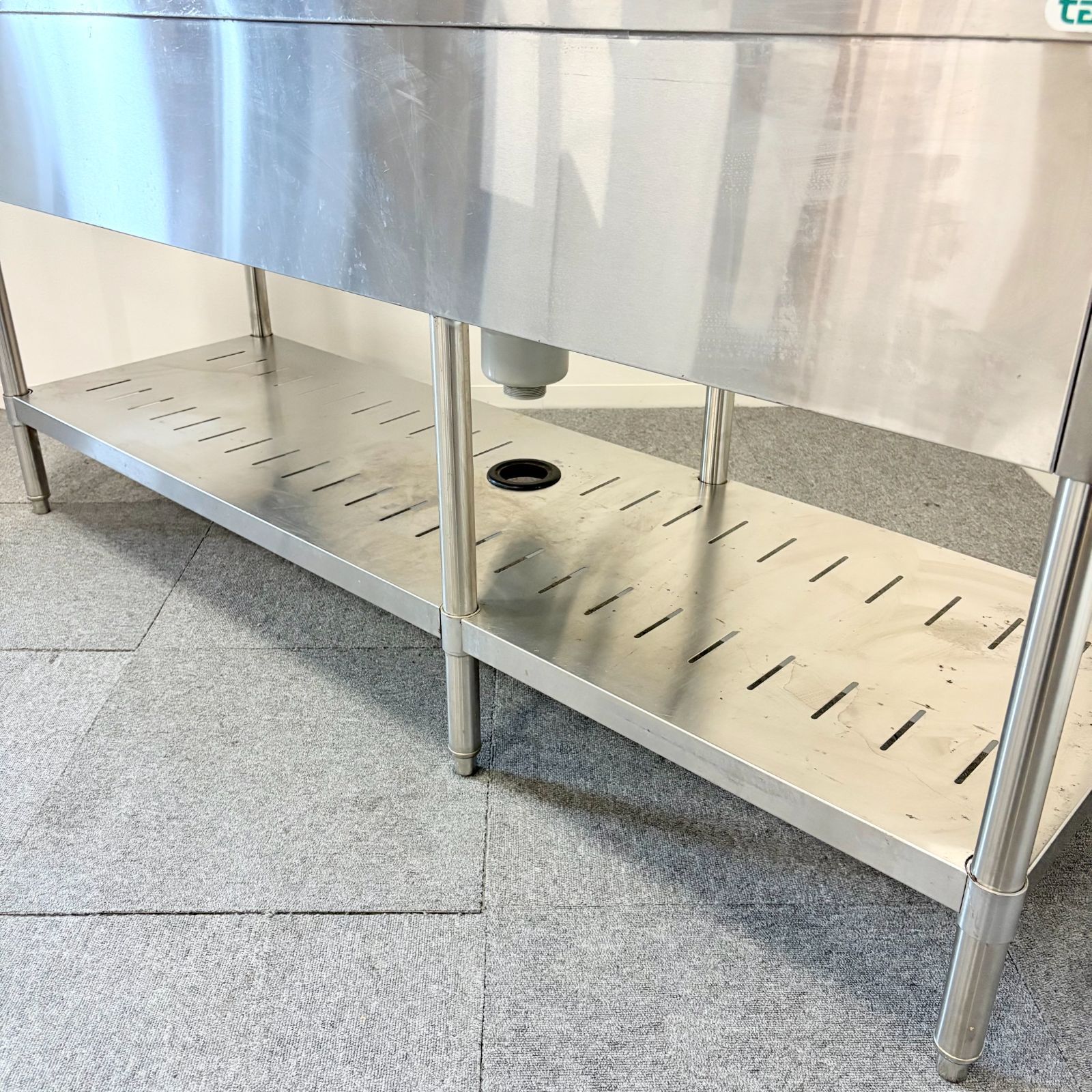 空気感のある 直接引取 愛知県 1槽シンク タニコー 幅1740mm×奥行600mm×高さ850mm 業務用 厨房機器 流し台 単水栓付き 1553