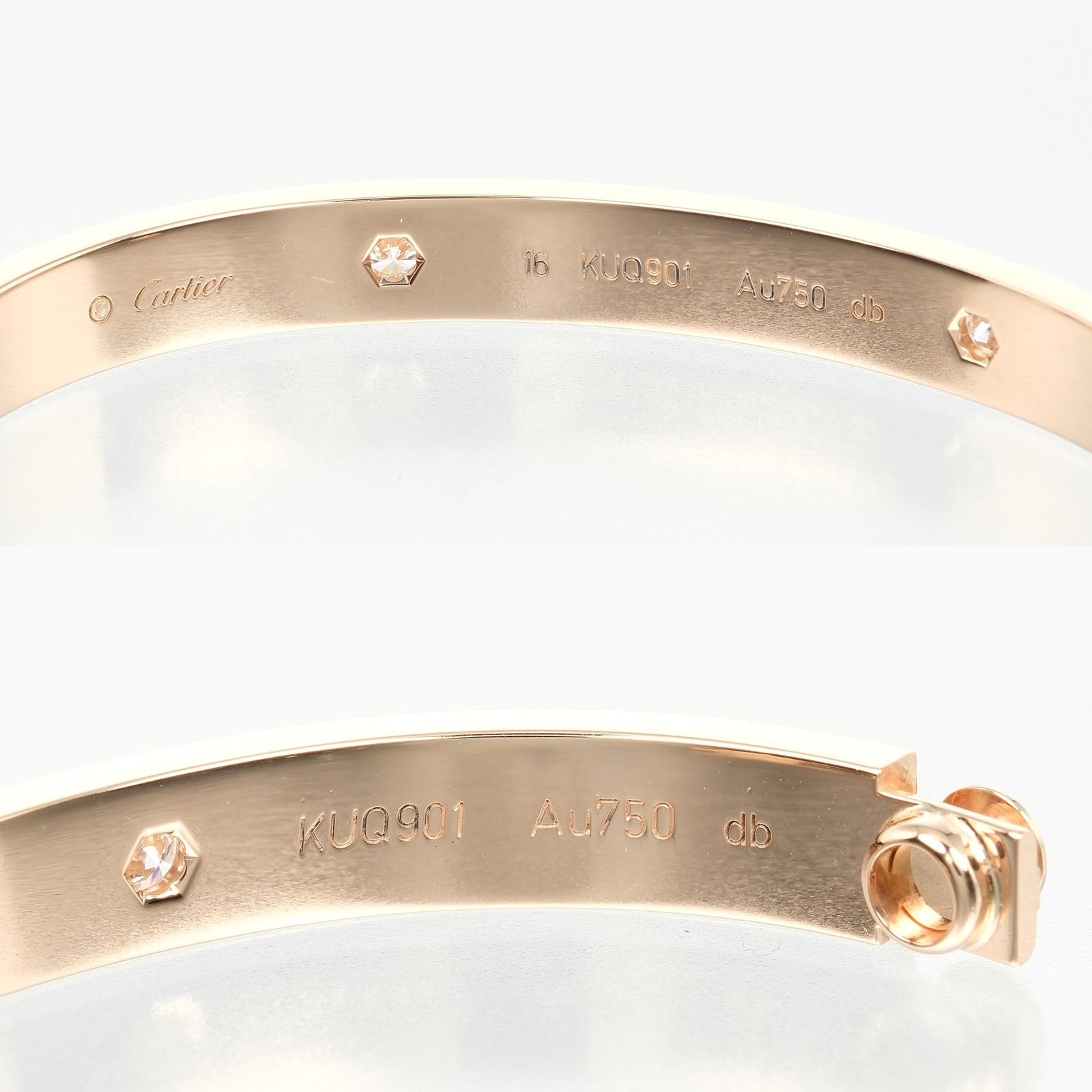 CARTIER】カルティエ ラブ #16 K18ピンクゴールド×4Pダイヤモンド