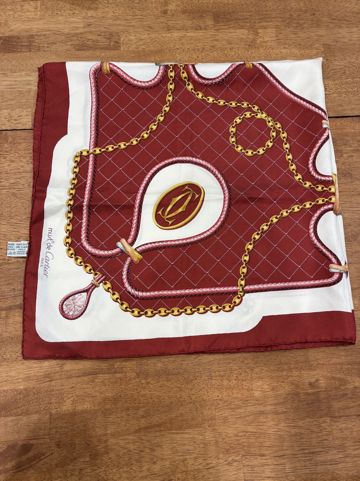 Cartier レオパード柄 シルクスカーフ カルティエ シルクスカーフ