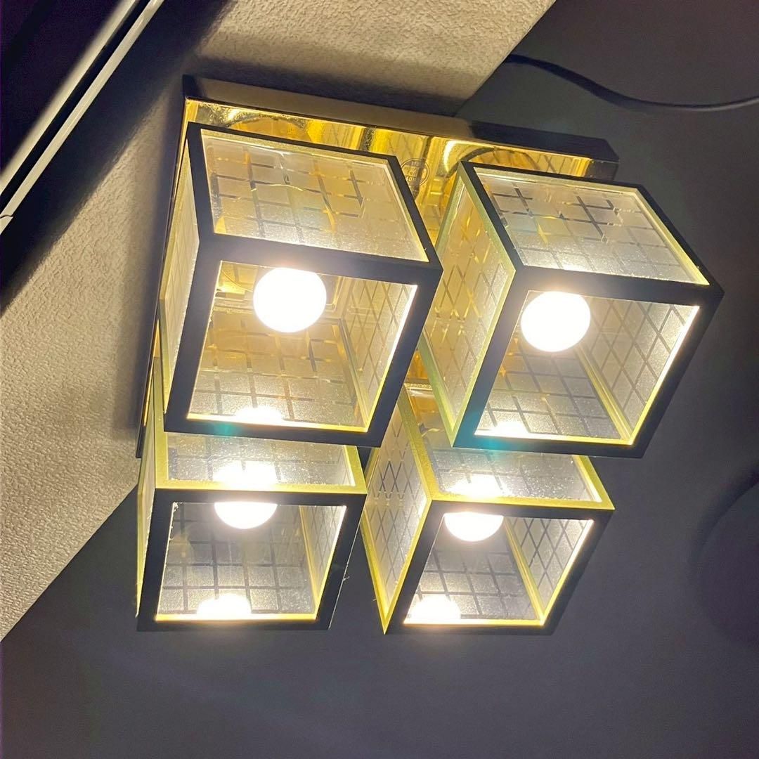 ナショナル 豪華 シャンデリア 4灯 天井照明 レトロ アンティーク