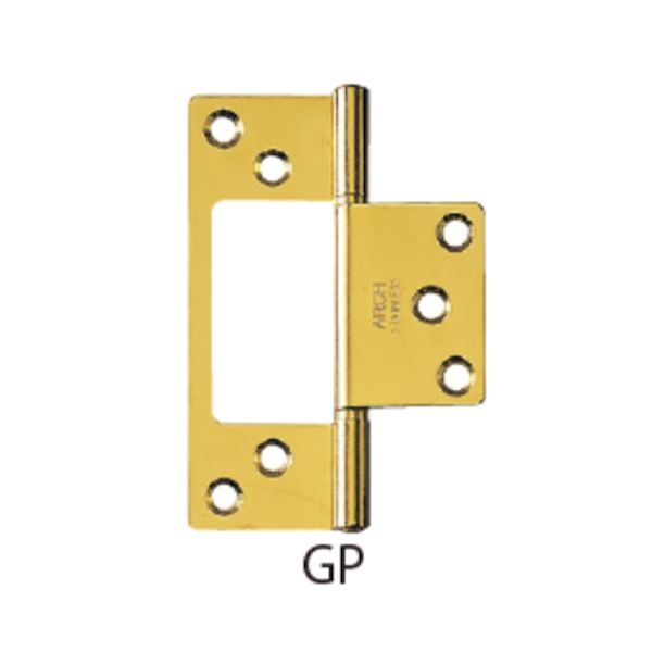7営業日以内発送 ニシムラ アーチ NO.4300-89GP 10個入 ARCH No．4300 ステンフラッシュ丁番 金メッキ 89mm NO.430089GP 沖縄離島販売不可