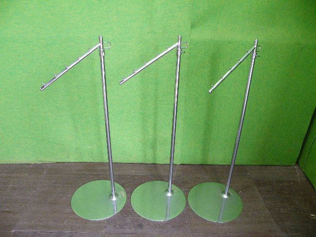 業務用 傾斜ハンガーラック ３台セット クローム E-499