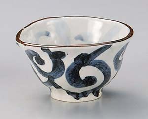 和食器 ユ349-138 販売 タコ唐草変形4.5丼