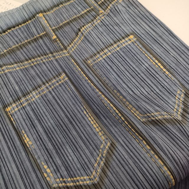 PLEATS PLEASE ISSEY MIYAKE デニム転写プリント プリーツ