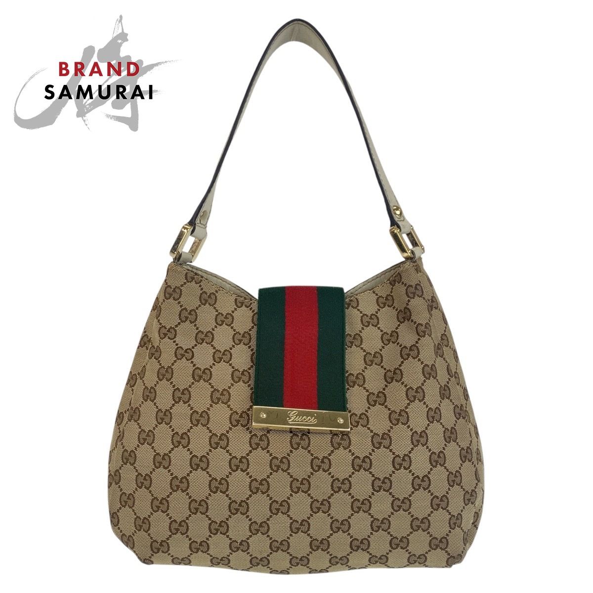 美品 GUCCI グッチ シェリーライン ベージュ ゴールド金具 GG 