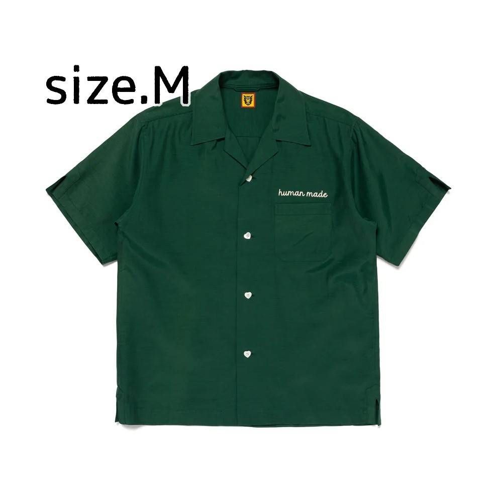 1点のみ サイズM HUMAN MADE BOWLING SHIRT GREEN ヒューマンメイド ボーリング シャツ グリーン HM