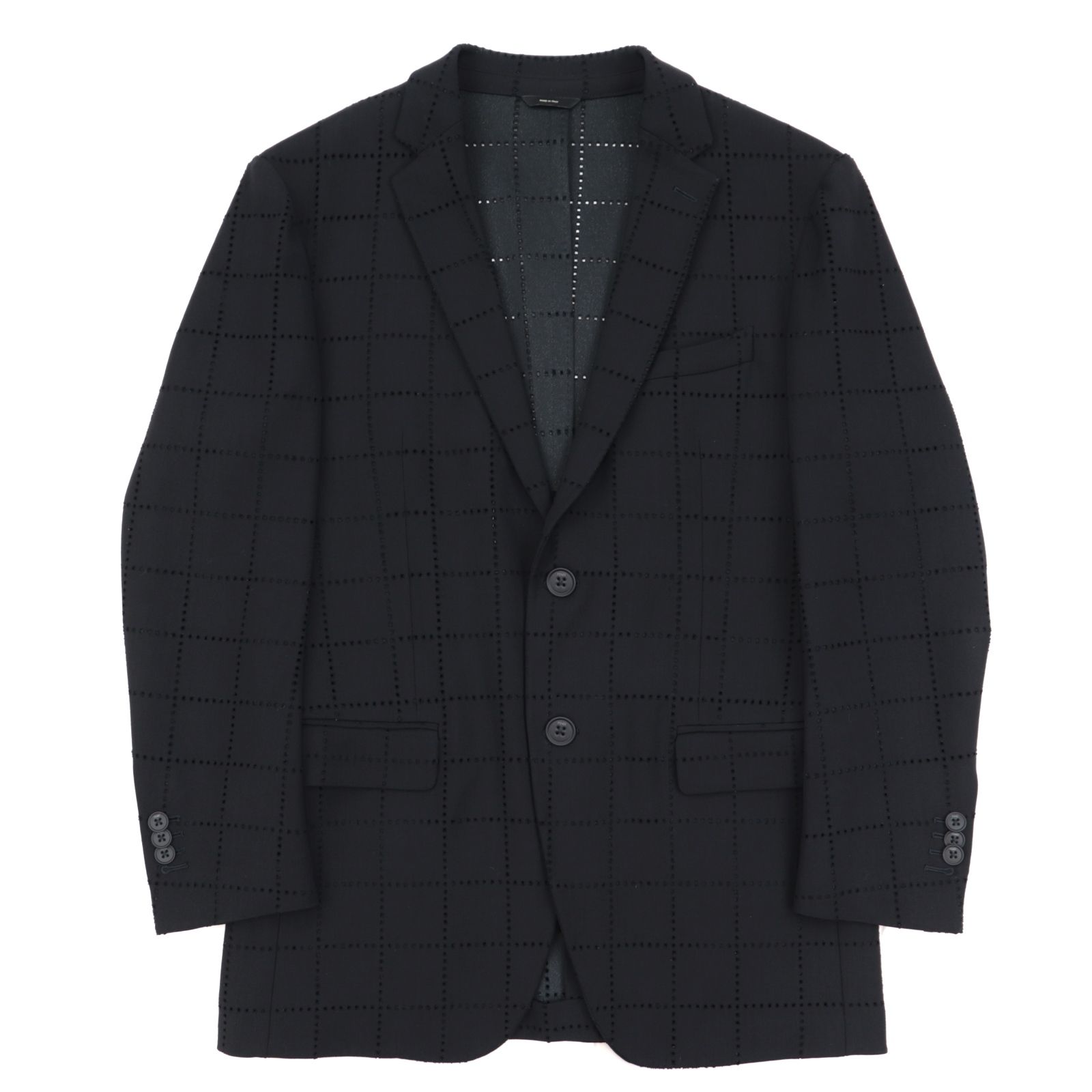 FENDI フェンディ テーラード ジャケット サイズ48 美品 フェンディ 21SS パーフォレーションチェック テーラード