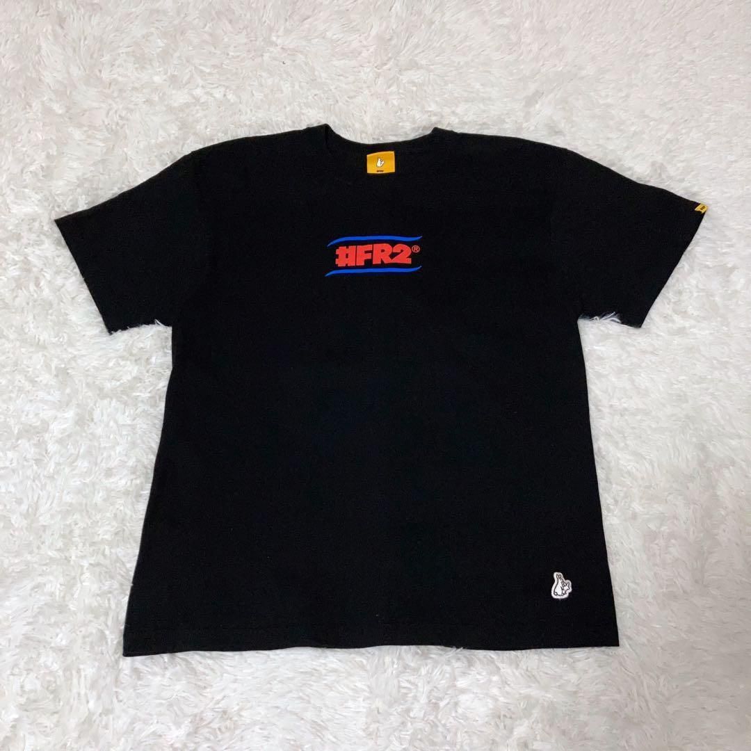 【美品】FR2 Tシャツ ビッグロゴ 兎 CAUTION 人気Lサイズ 黒. 美品】FR2 Tシャツ ビッグロゴ 兎 CAUTION 人気Lサイズ 黒