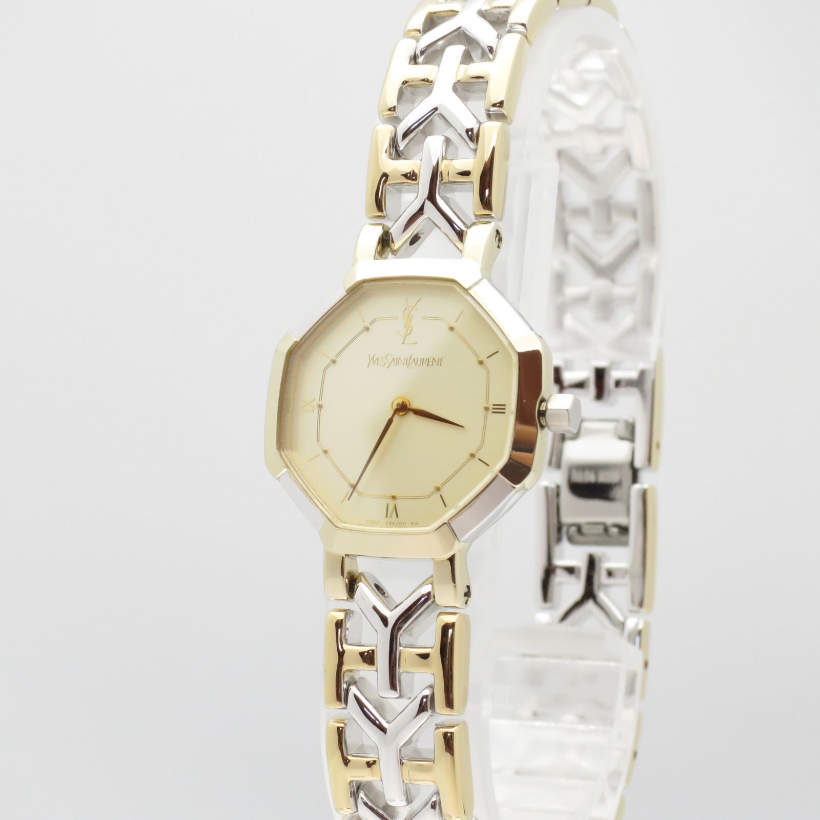 新品電池】イヴサンローラン YSL レディース腕時計 オクタゴンケース