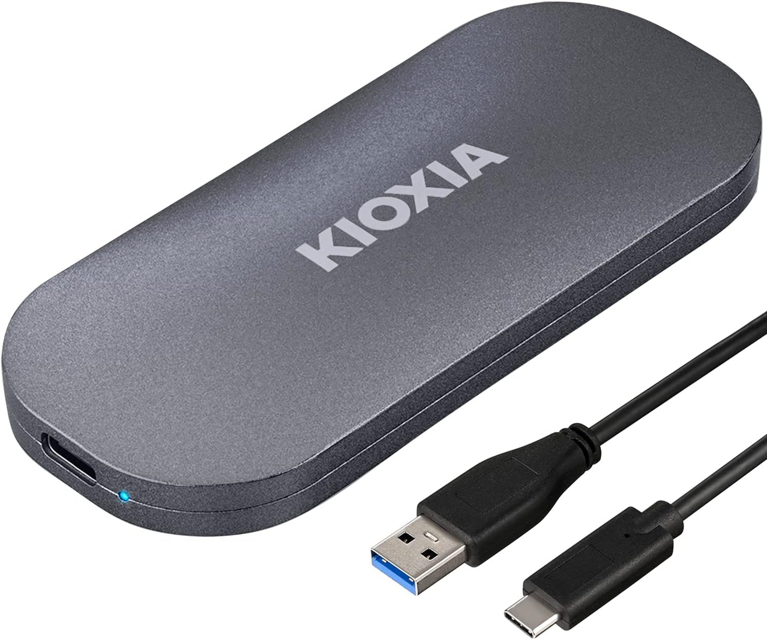 キオクシア KIOXIA SSD 外付け 500GB USB3.2 Gen2 最大読出速度 1，050MB/秒 【 iPhone 15 / 15 Pro / PS4 / PS5 動作確認済み 】 国産3次元フラッシュメモリ搭載 アルミ筐体 パスワード保護